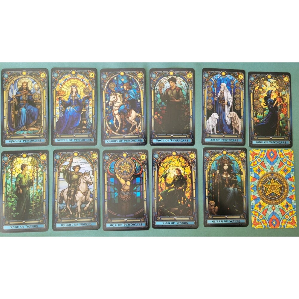 Stained Glass Unique Tarot Deck Complete 78 Cards US Games Systems - Picture 2 of 7